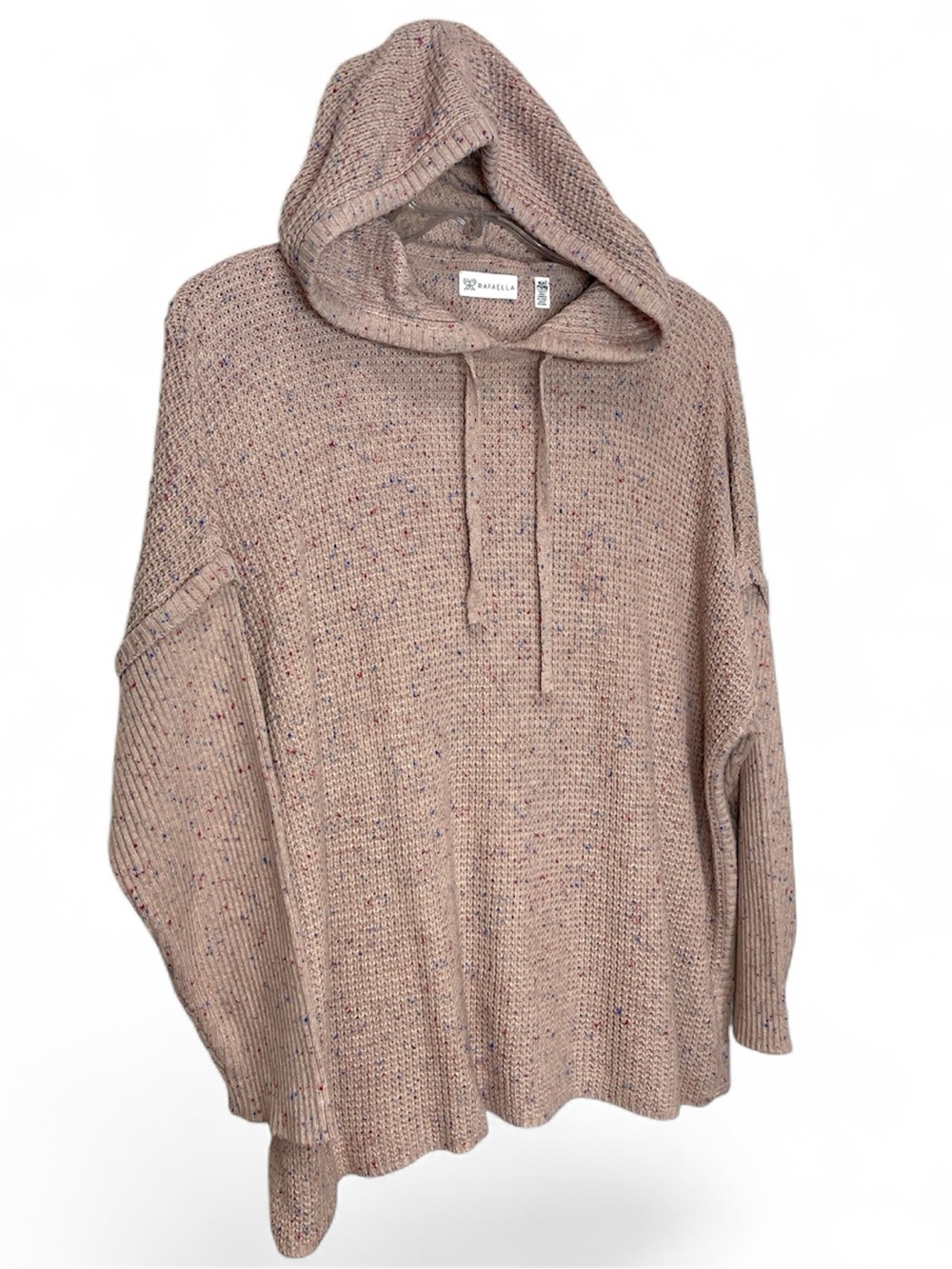 Rafaella Blush Speckled Knit Hoodie Sweater